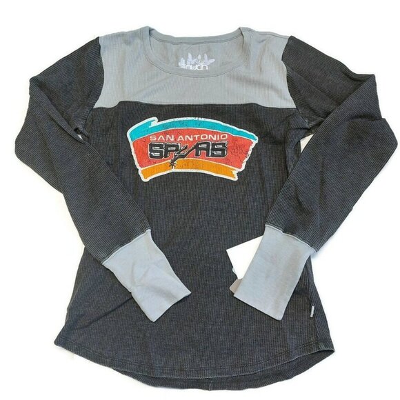 NBA San Antonio Spurs Blindside Thermal Top Sweatshirt Womens Size 2X Touch Gray - Picture 1 of 6